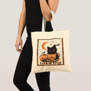 Katze Trick-or-Treat Halloween-Süßigkeiten Tragetasche