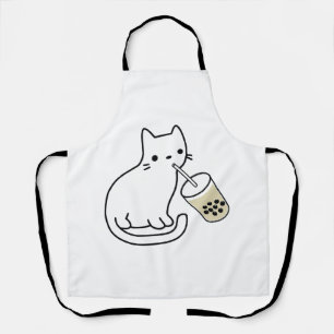 Katze trinkt Boba-Milchtee Bobalogie Hoodie Schürze