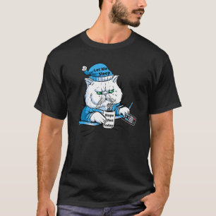 Katze trinkt Kaffee müde Katze schaut fern lustig T-Shirt