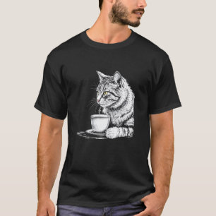 Katze trinkt Tee oder Kaffee Tasse, Trendy Hipster