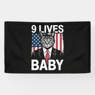 Katze Trump 9 Leben Baby Lustige Trump Katze Banner