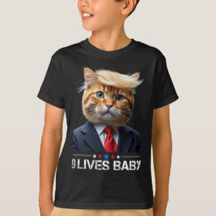 Katze Trump 9 Leben Durch Lustige Abstimmung Für T T-Shirt