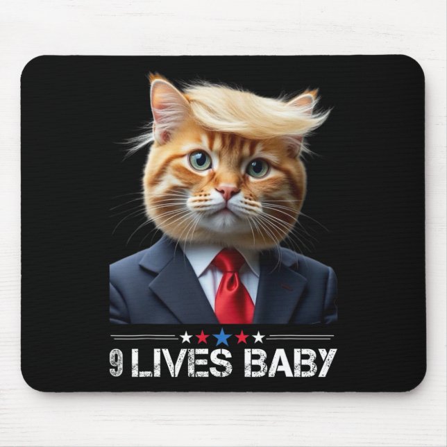 Katze Trump 9 Lebt Baby Funny Vote für Trump Katze Mousepad (Vorne)