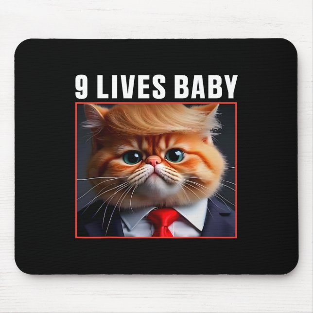 Katze Trump 9 Lebt Baby Funny Vote für Trump Katze Mousepad (Vorne)
