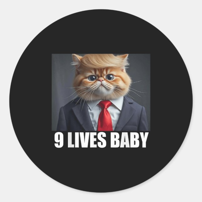 Katze Trump 9 Lebt Baby Men Women Runder Aufkleber (Vorderseite)
