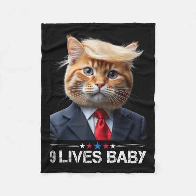 Katze Trump 9 Lives Baby _2 Fleecedecke (Vorderseite)
