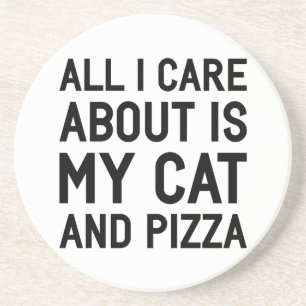 Katze u. Pizza Untersetzer