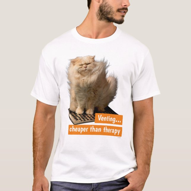 Katze über Grate T-Shirt (Vorderseite)
