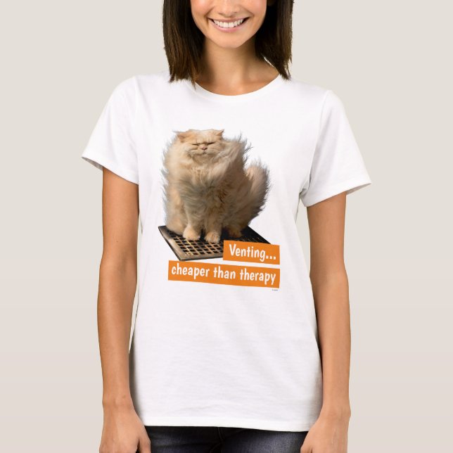 Katze über Grate T-Shirt (Vorderseite)