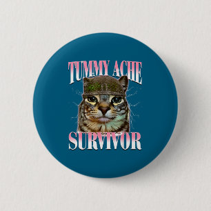 Katze Überlebende Bauchschmerzen Meme Lustiger Spr Button
