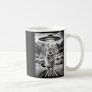 Katze Ufo Alien Entführung Lustige Grafische T-Shi Kaffeetasse