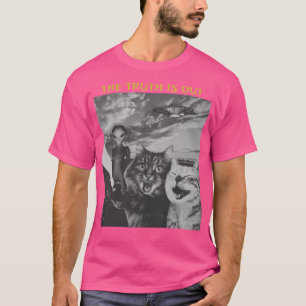 Katze Ufo Lustig Absurd Selfie Surreal Retro Vinta T-Shirt