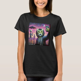 Katze UFO Selfie: Geschenk vom Kitten #05 T-Shirt