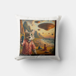 Katze UFO Selfie: Geschenk vom Kitten #06 Kissen