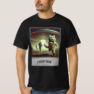 Katze UFO Selfie: Scared Kitty (Man T - Shirt) #03 T-Shirt