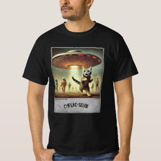 Katze UFO Selfie: Scared Kitty (Man T - Shirt) #04 T-Shirt