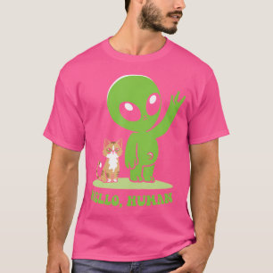 Katze Ufo Weltraum Lustig Alien Süß Kawaii n T-Shirt
