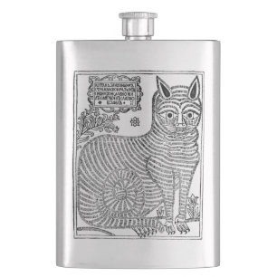 Katze, unbekannter Künstler Flachmann