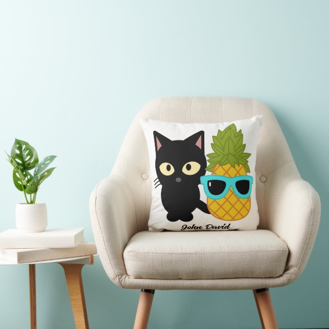 Katze und Ananas sind die besten Freunde, personal Kissen (Stuhl )