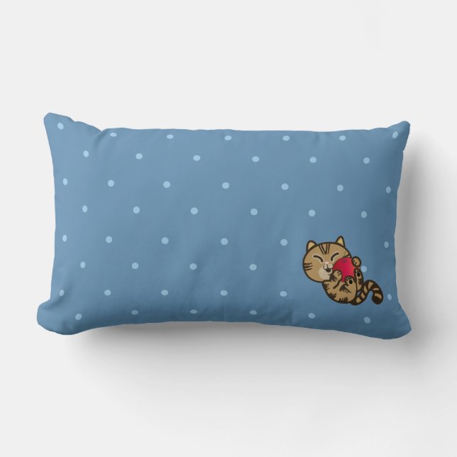 Katze und Apfel Lendenkissen (Vorderseite)