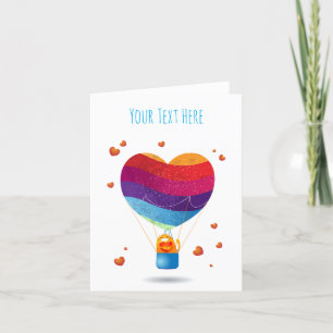 Katze und Ballon der Liebe Feiertagskarte