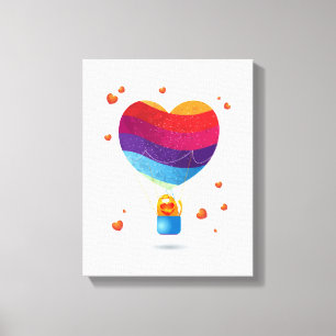 Katze und Ballon der Liebe Leinwanddruck