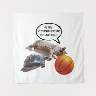 KATZE UND BASKETBALL WANDTEPPICH