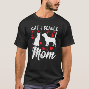 Katze und Beagle-Mutter Hound-Hunde Mama stolze Ha T-Shirt