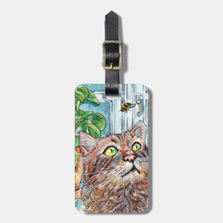 Katze und Biene Gepäckanhänger