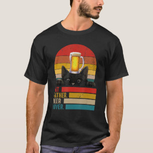 Katze und Bier Katze Vater Bier Vintage Katze Vate T-Shirt