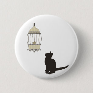 Katze und Birdcage Button