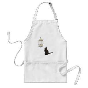 Katze und Birdcage Schürze