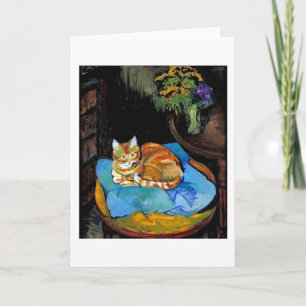 Katze und Blume in Vase, Suzanne Valadon Karte