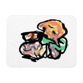Katze und Blumen Spaß Magnet