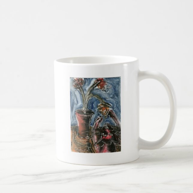 Katze und Blumentopf I Tasse (Rechts)