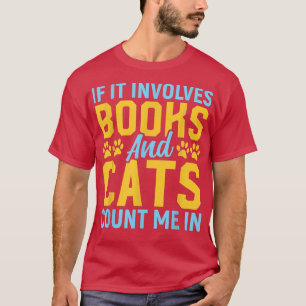 Katze und buchen Lover Bookworm Pub Book Reading A T-Shirt