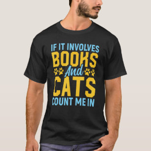 Katze und Buchwurm Pub Book Reading Text Design T-Shirt