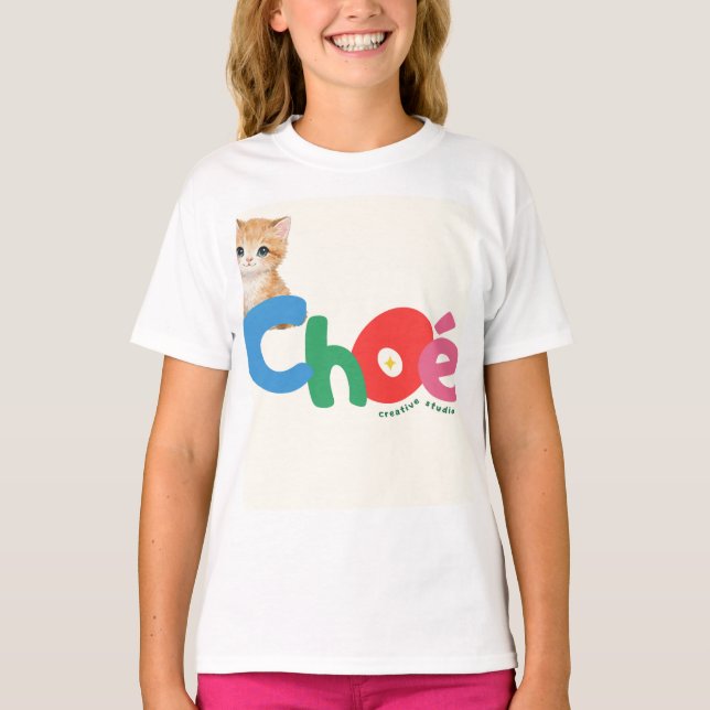 Katze und Choe Design T-Shirt (Vorderseite)
