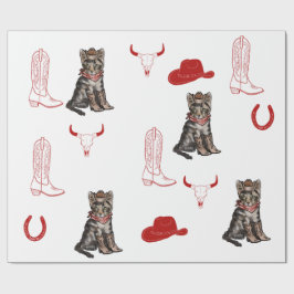 Katze und Cowboys Geschenkpapier