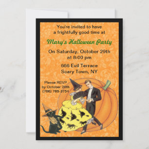 Katze und das Fiddle Halloween-Party Einladung