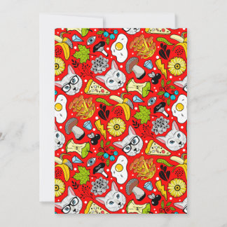 Katze und Ei in Rot Ankündigung