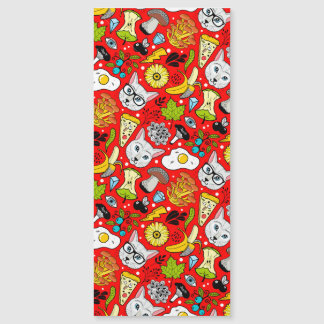 Katze und Ei in Rot Magnetkarte