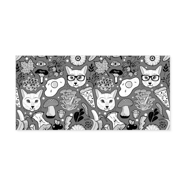 Katze und Ei in Rot Permastempel (Design)