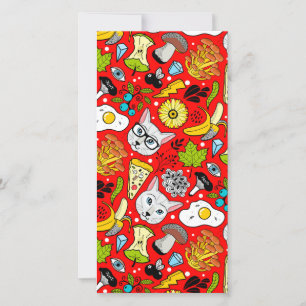 Katze und Ei in Rot Save The Date