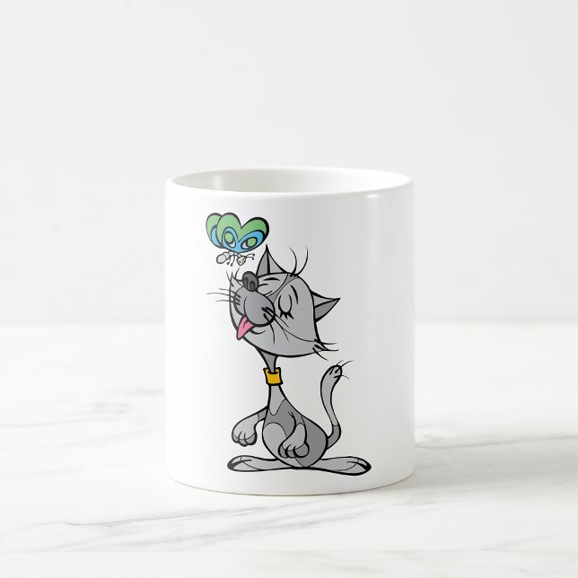 Katze und eine SchmetterlingTasse Kaffeetasse (Von Creator hochgeladen)