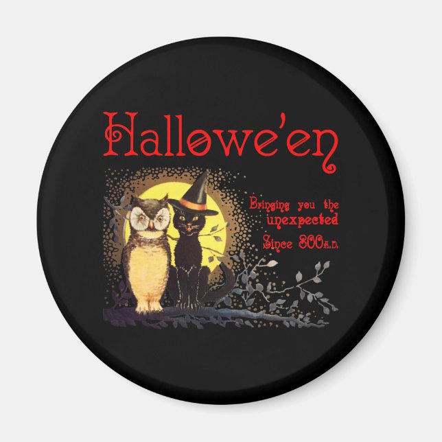 Katze und Eule Magnet (Vorne)