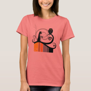 Katze und Eule T-Shirt