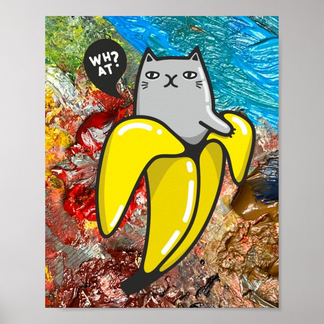 Katze und Farben Poster (Vorne)