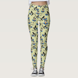 Katze und Fischschüssel Leggings