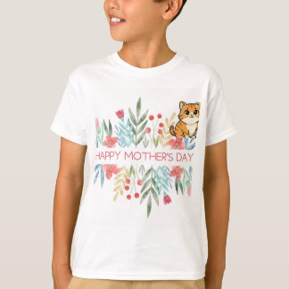 Katze und frohen Muttertag Design T-Shirt 